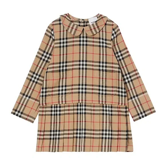 Burberry Kids Plaid Dress - Beige and Black - Picture 5 of 6